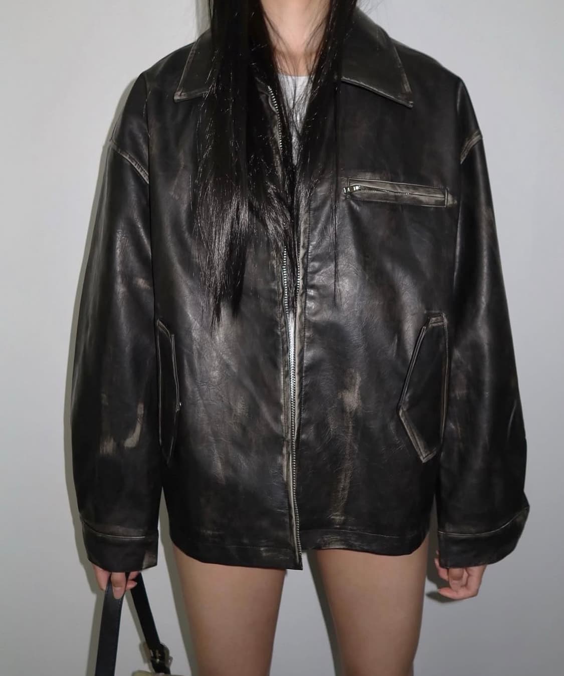 플리즈프로젝트 비건 레더자켓 상품이미지2