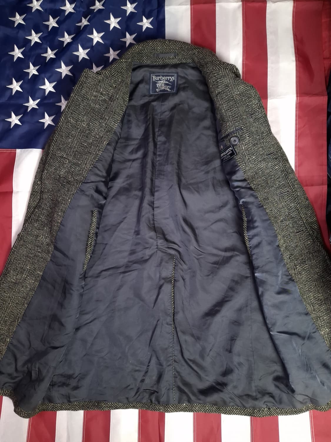오리지날 90's 일본판 버버리 브리티시트위드 울 발마칸 코트 상품이미지7