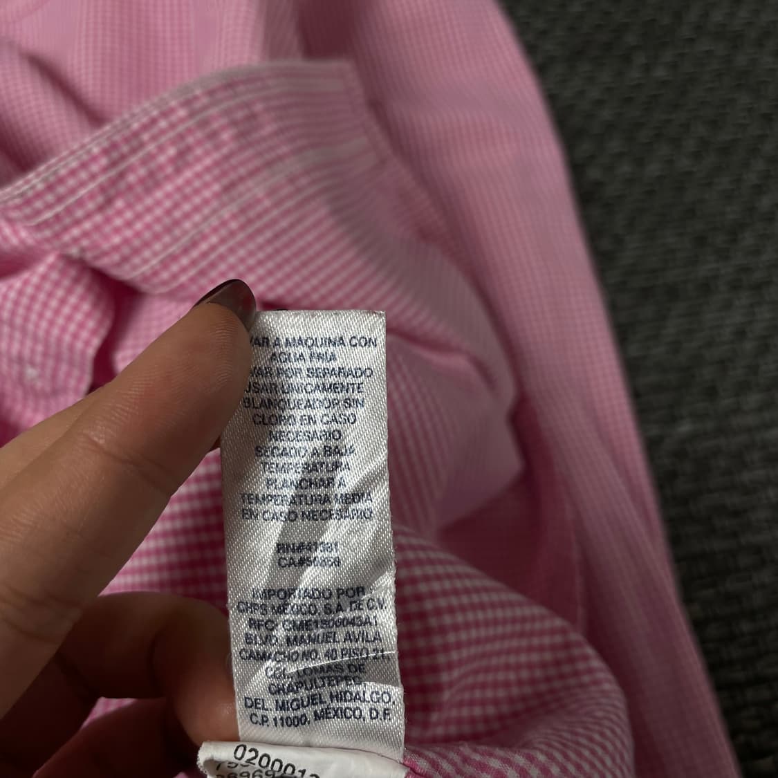 챕스 핑크 마이크로 체크 패턴 긴팔 셔츠 2XL 상품이미지7