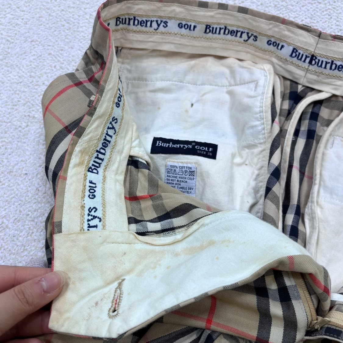 36 버버리 골프 체크 패턴 팬츠 0331E 상품이미지5