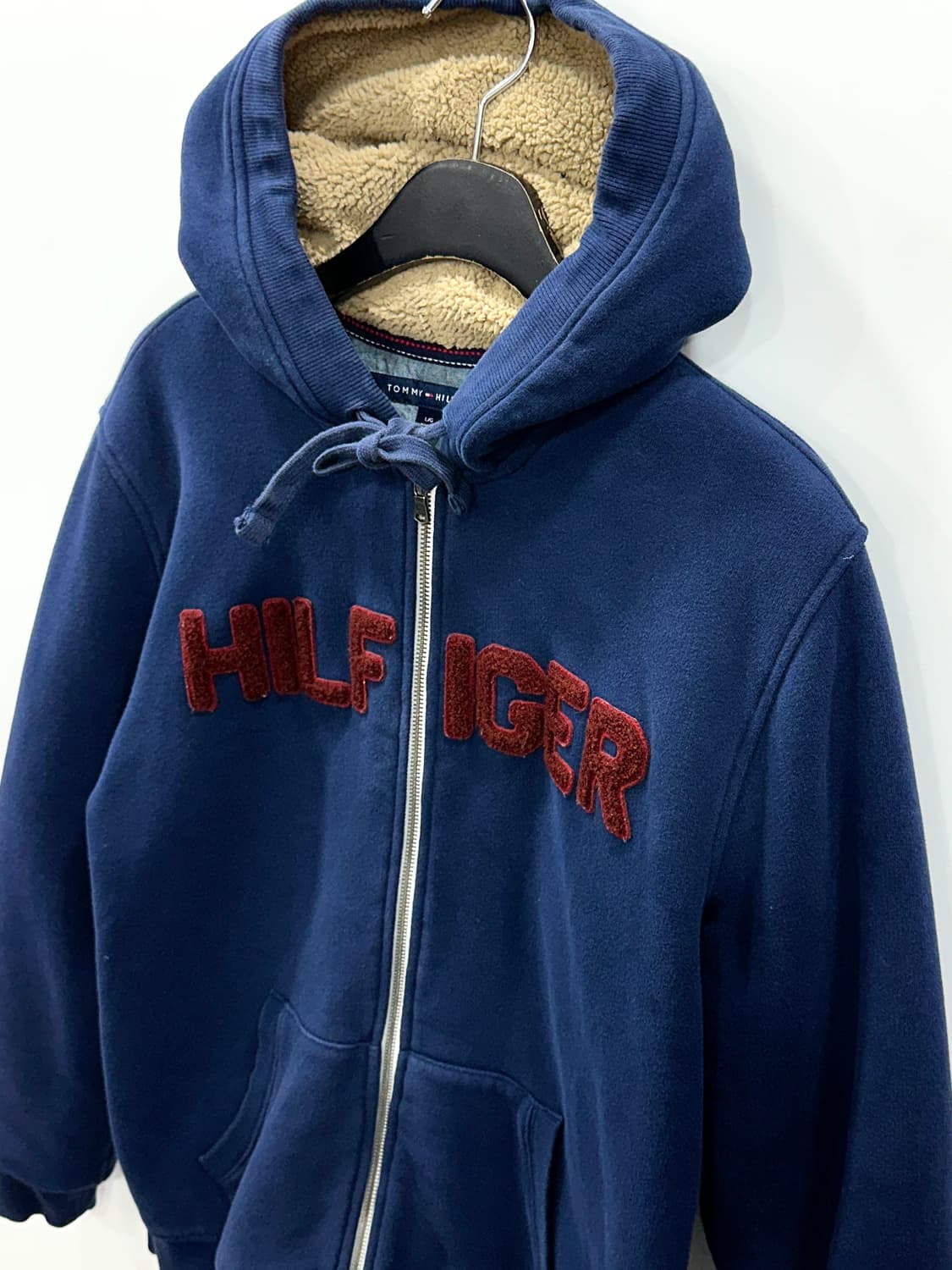 타미힐피거 여성 양털내피 후드집업 네이비 L 상품이미지2
