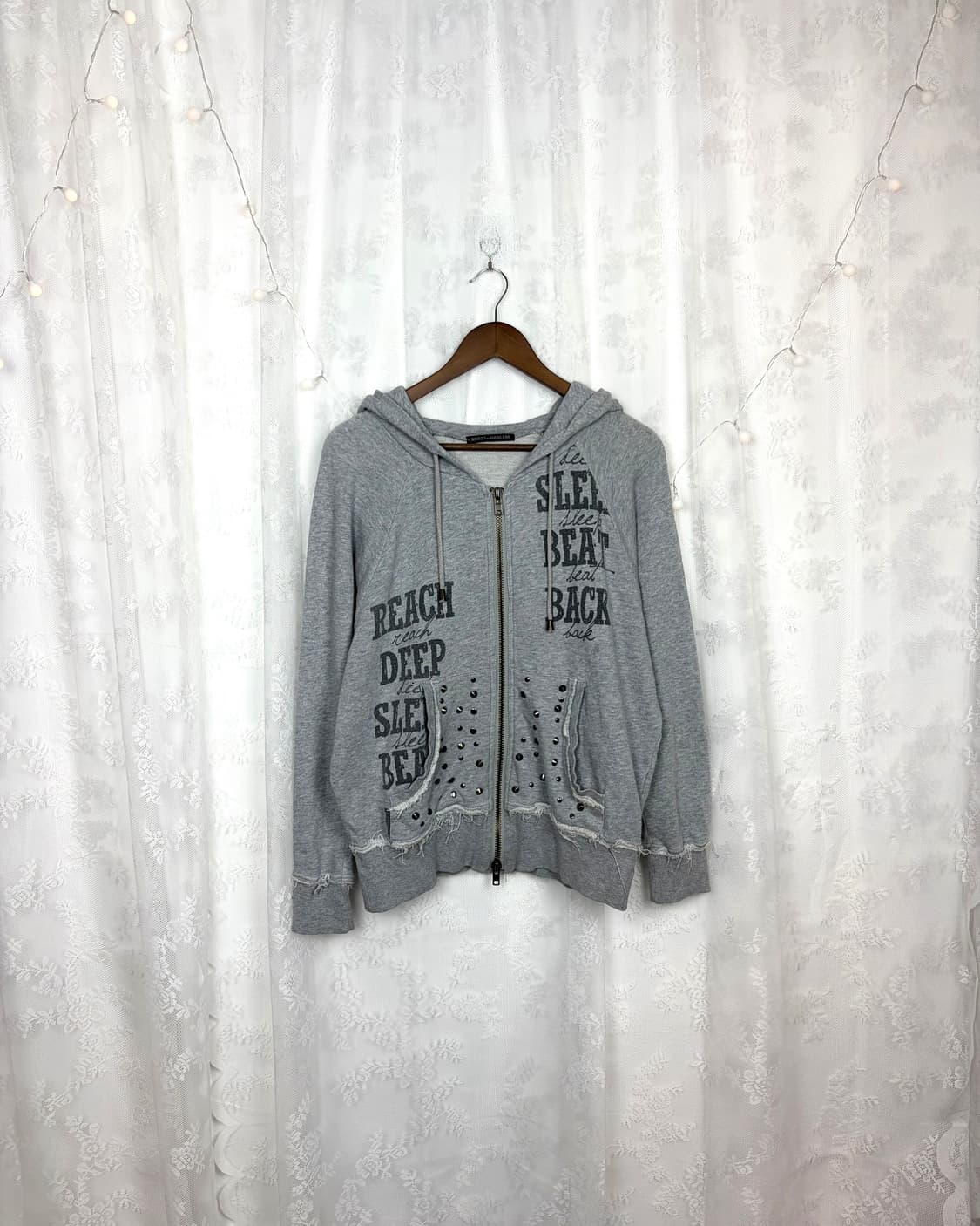 GHOST OF HARLEM Stud Hooded Zip-Up 상품이미지1