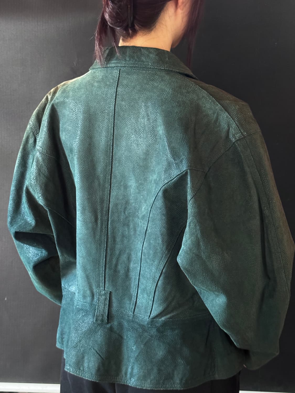  90s 이태리 메이드 라이더 자켓 파이톤 엠보싱 상품이미지9