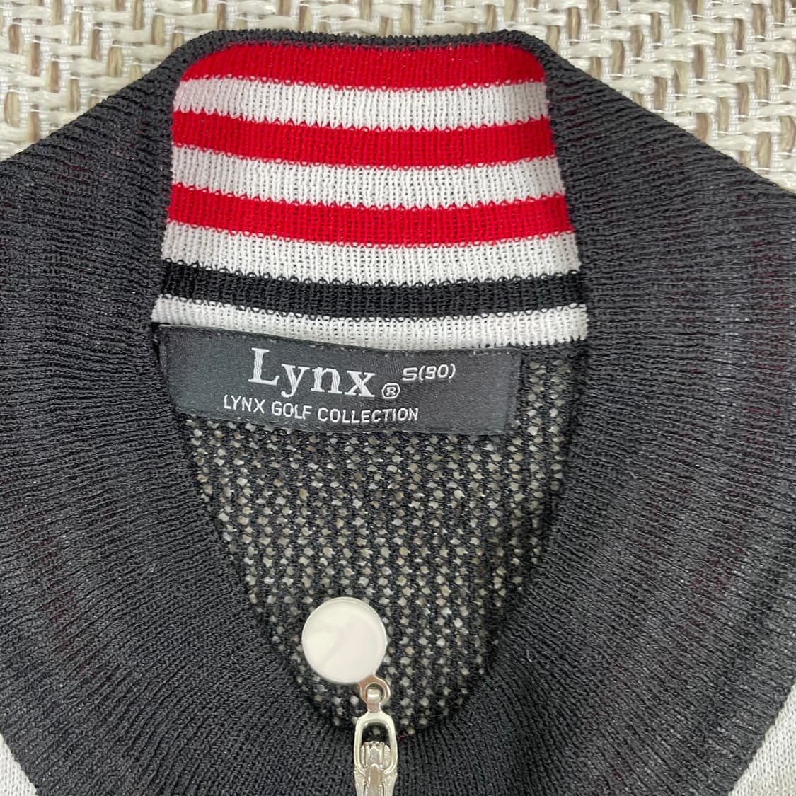 Lynx 골프 니트 조끼 S(90) 블랙 화이트 상품이미지3