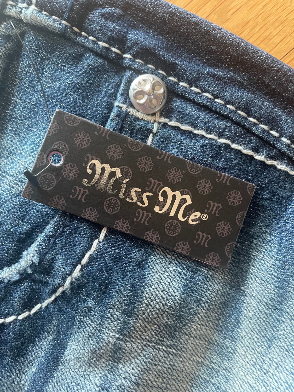 MissMe 미스미 핀터깔 갸루 y2k 부츠컷 데님 팬츠 상품이미지5