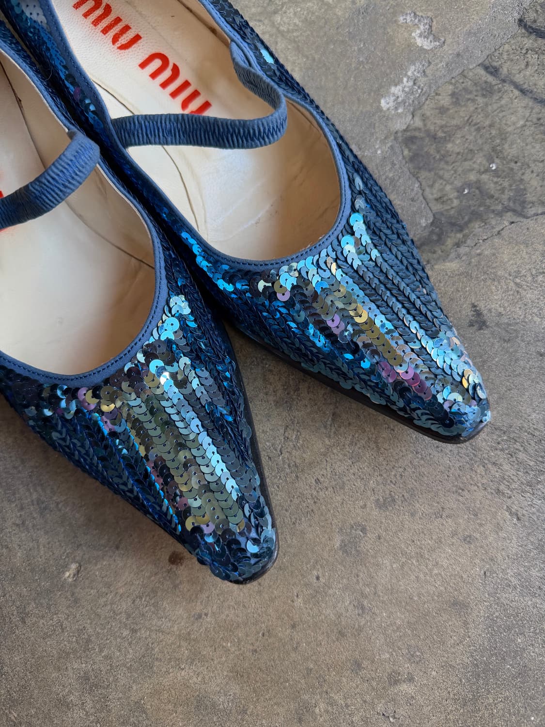 90s miu miu Sequin Stiletto Mary Janes 상품이미지1