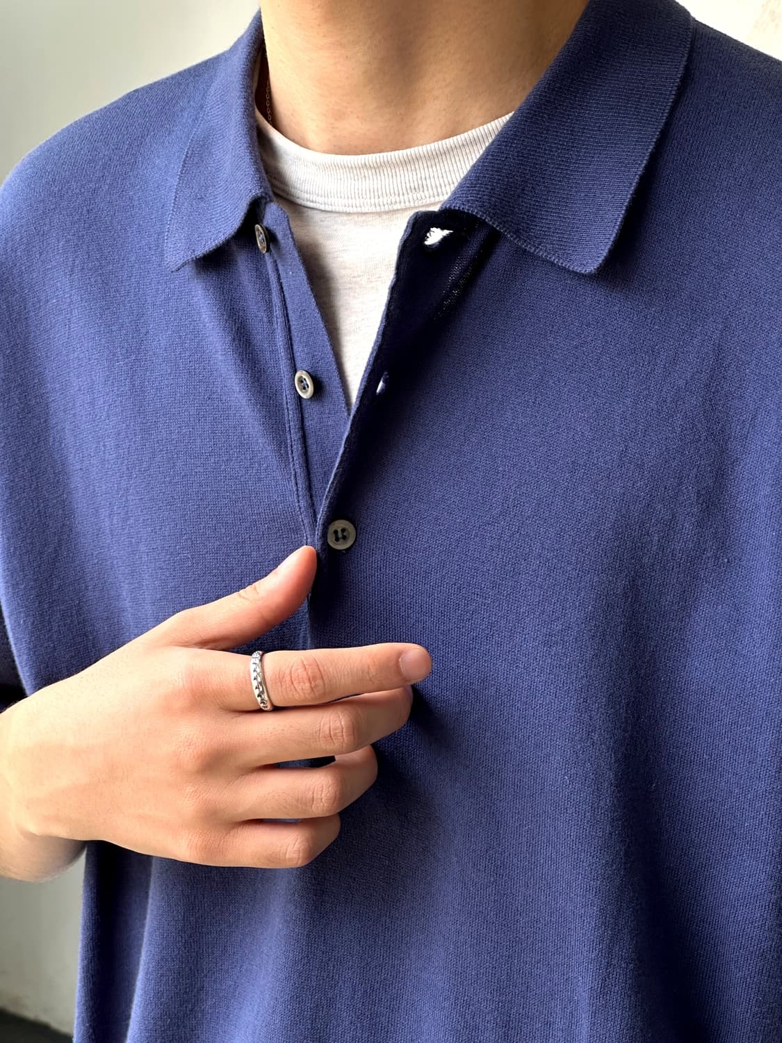 90's Scottish made high gauge knit polo 상품이미지9