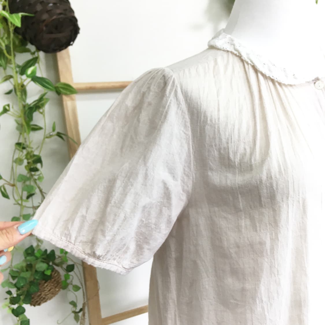 JPN/ 홍콩블라우스 레이스 카라 블라우스 모리걸블라우스 둥큰카라블라우스 상품이미지5