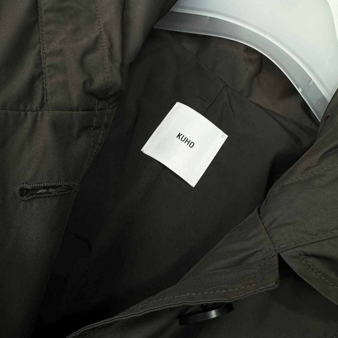 구호 KUHO 배색 후드 롱 자켓 상품이미지2
