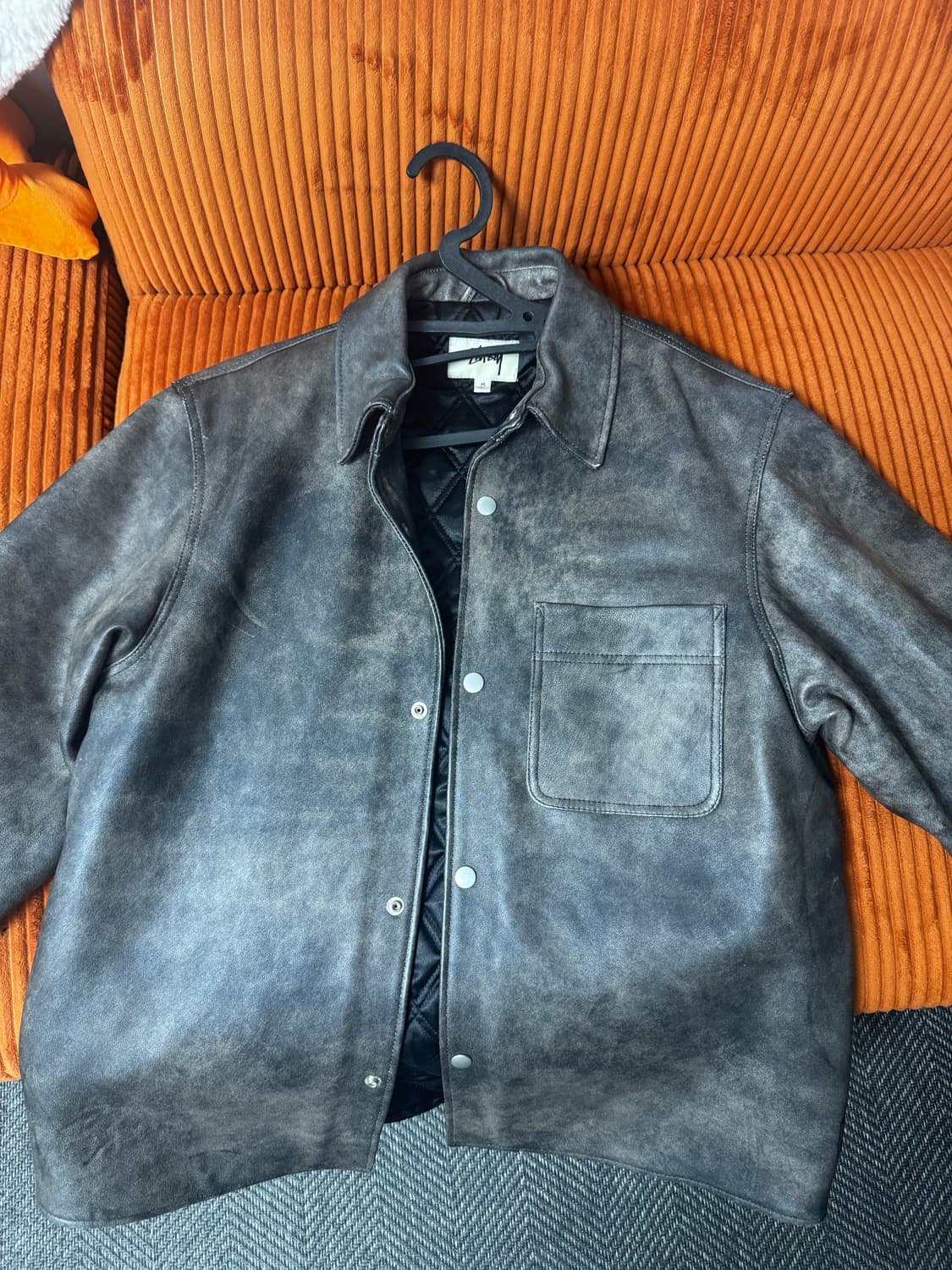 [M] 스투시 레더 오버셔츠 상품이미지2