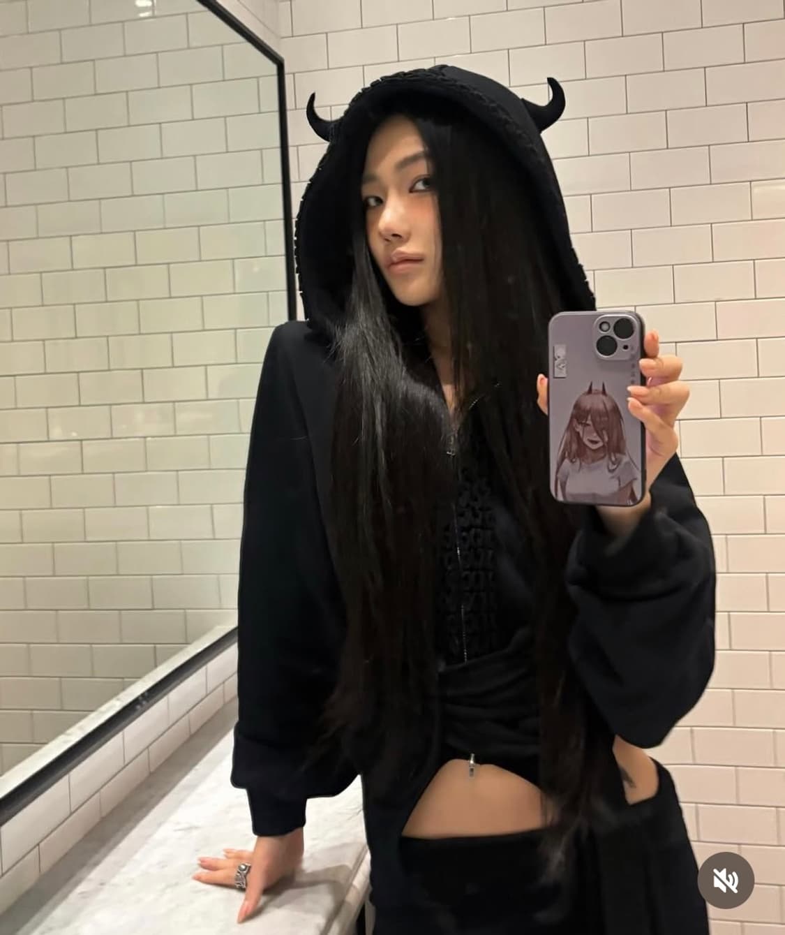 Nodress 노드레스 악마 뿔 후드집업 블랙 S 상품이미지1