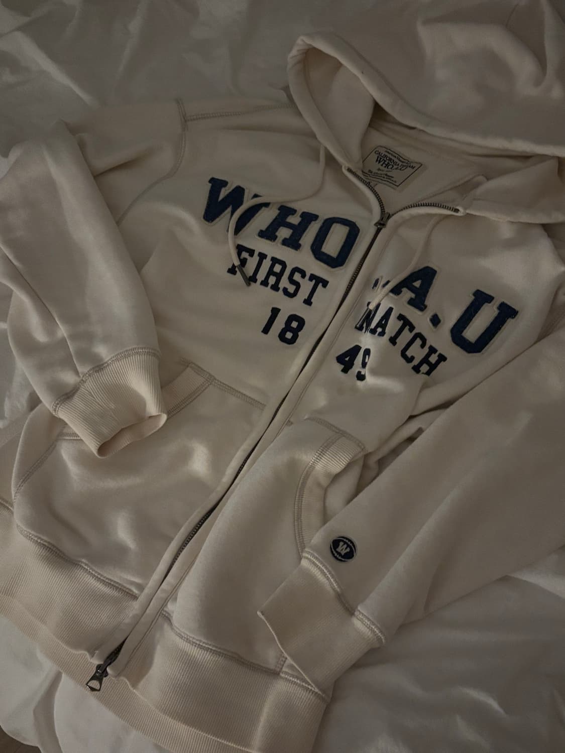 후아유 퍼스트 매치 후드집업 아이보리 s 상품이미지2