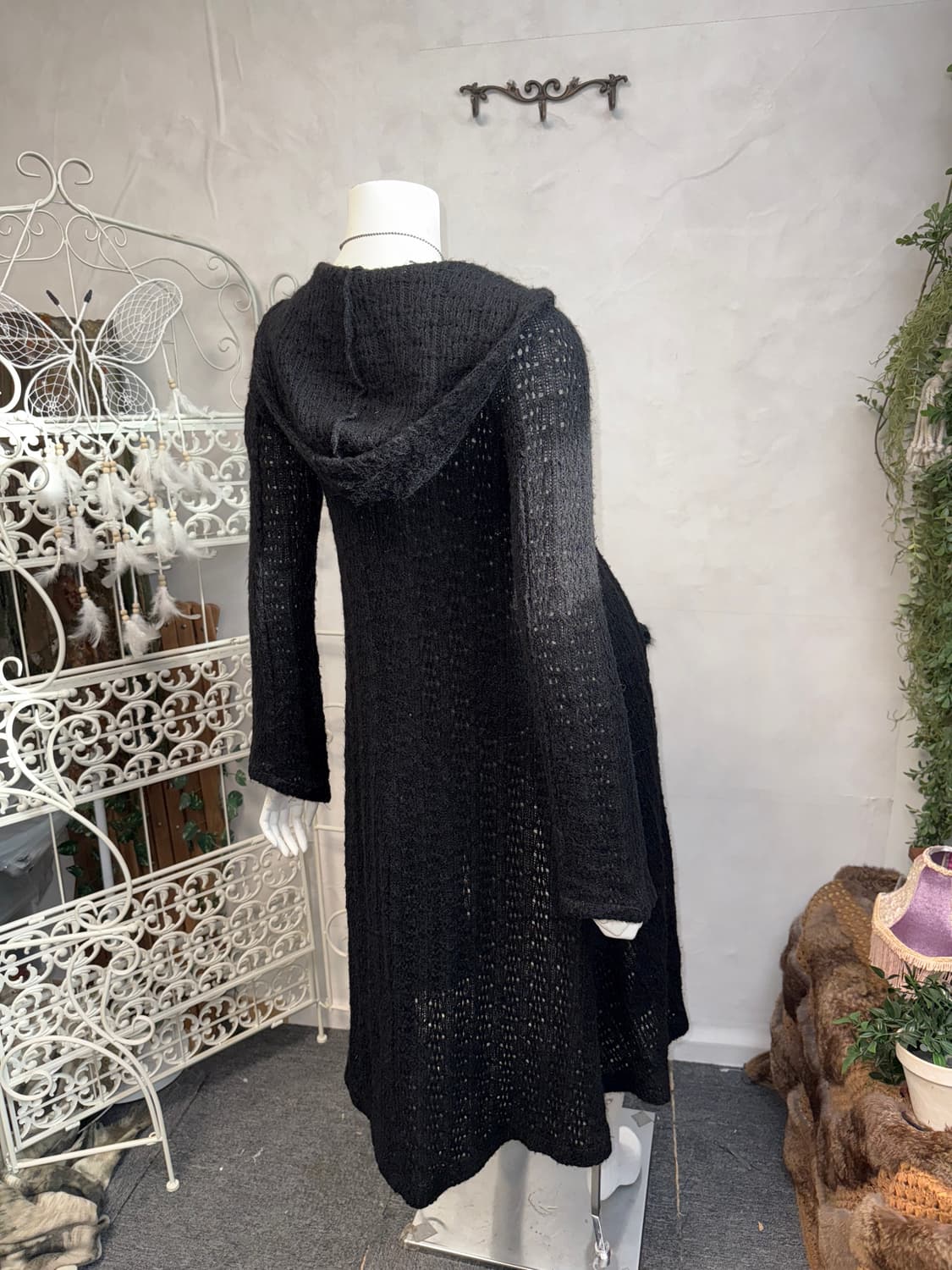 Black maxi long hood cardigan  상품이미지3