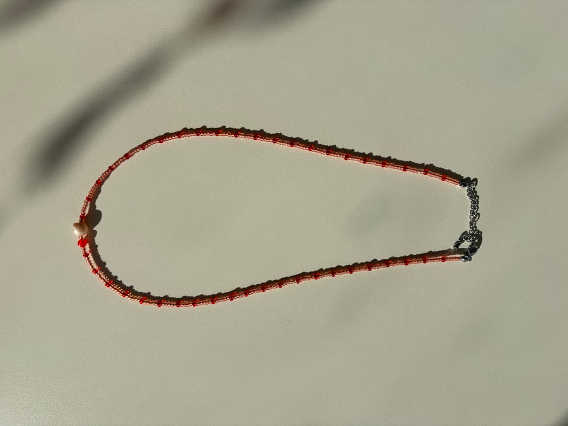 진주 주황비즈 목걸이 상품이미지4