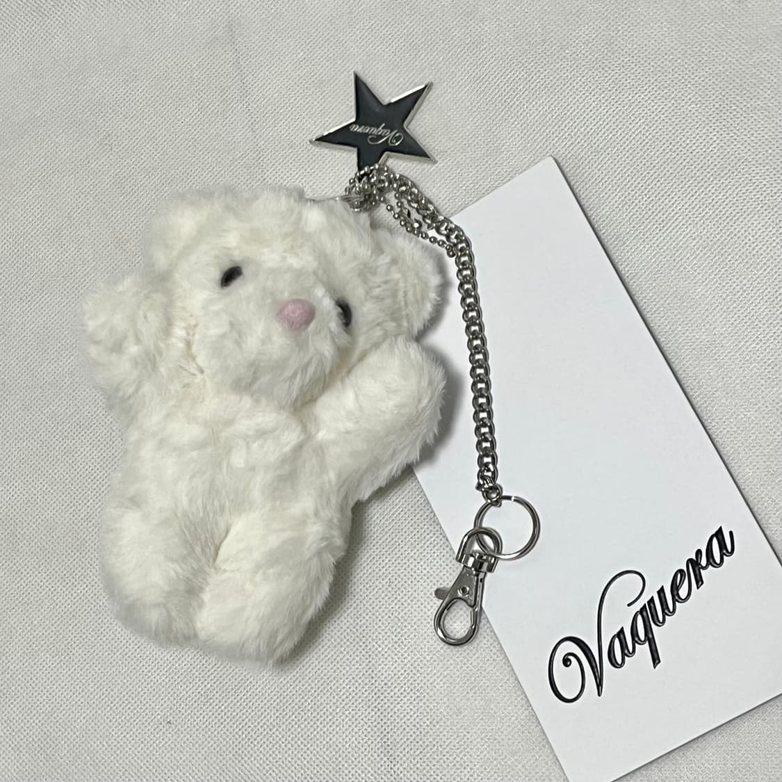 바퀘라 테디베어 키링/화이트 상품이미지1