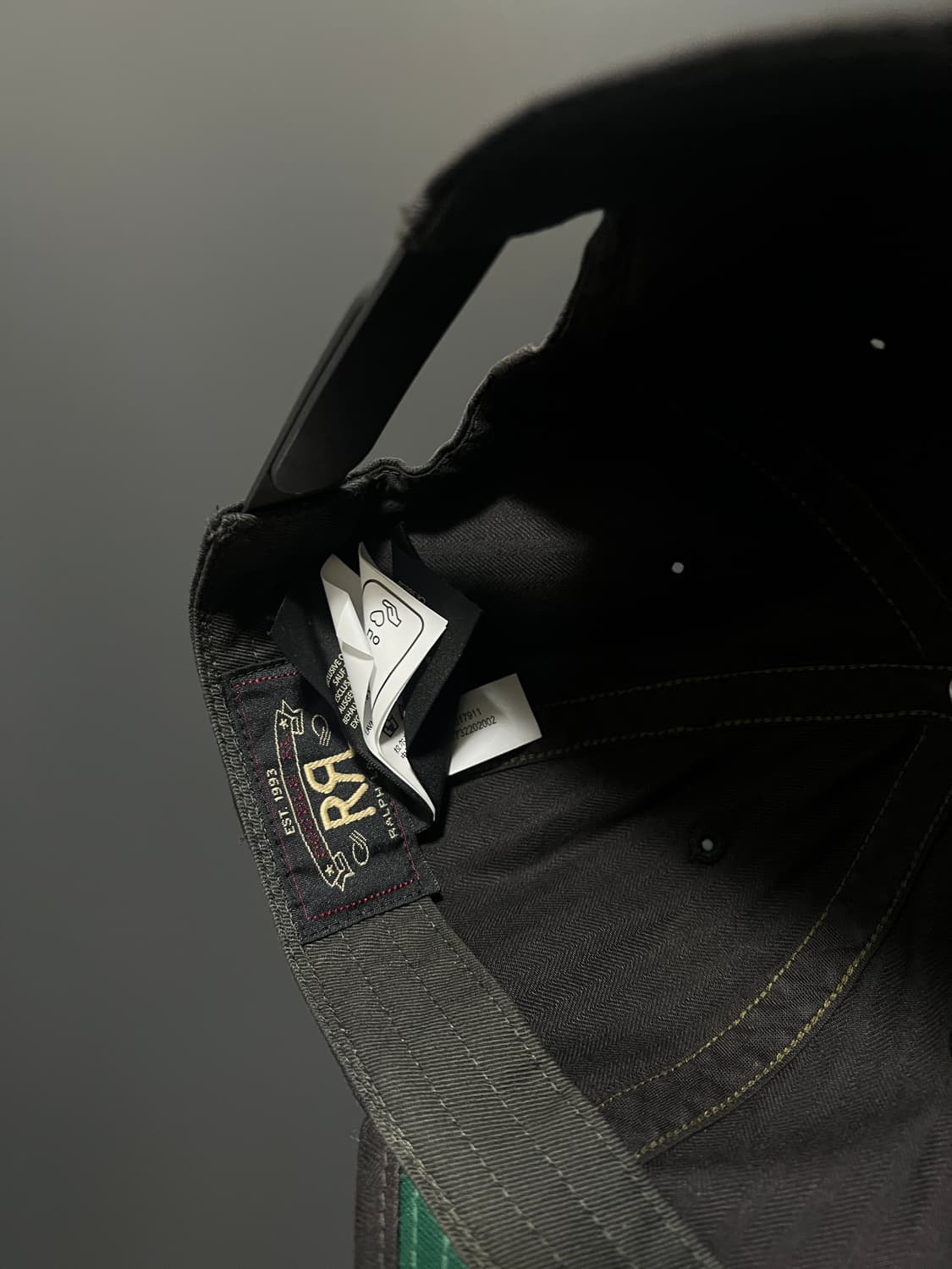 더블알엘 가먼트 다잉 트윌 볼캡 블랙 상품이미지3