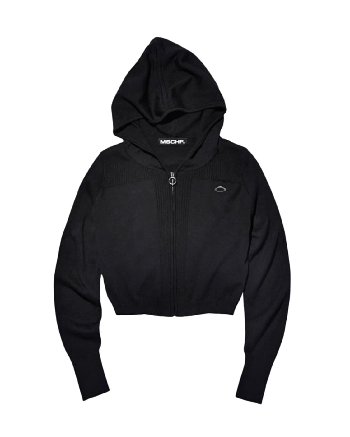 [S] 미스치프 롬버스 니티드 후드집업 블랙 상품이미지1