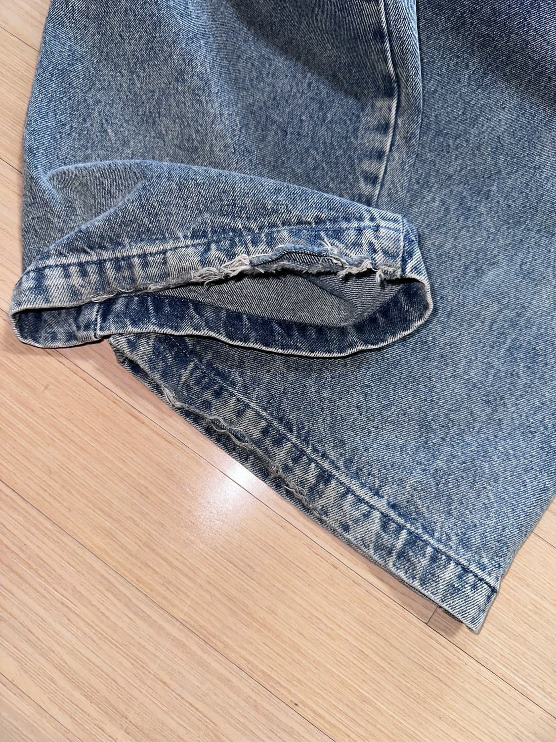 오드스튜디오 솔트 워싱 카고 와이드 파라슈트 데님 팬츠 S 상품이미지5