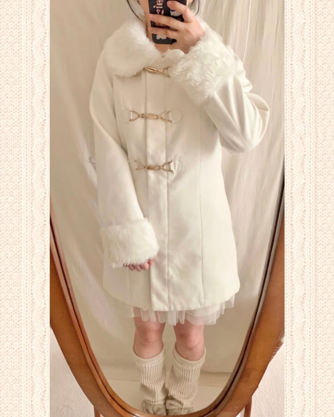 화이트 갸루 더플 코트 상품이미지2