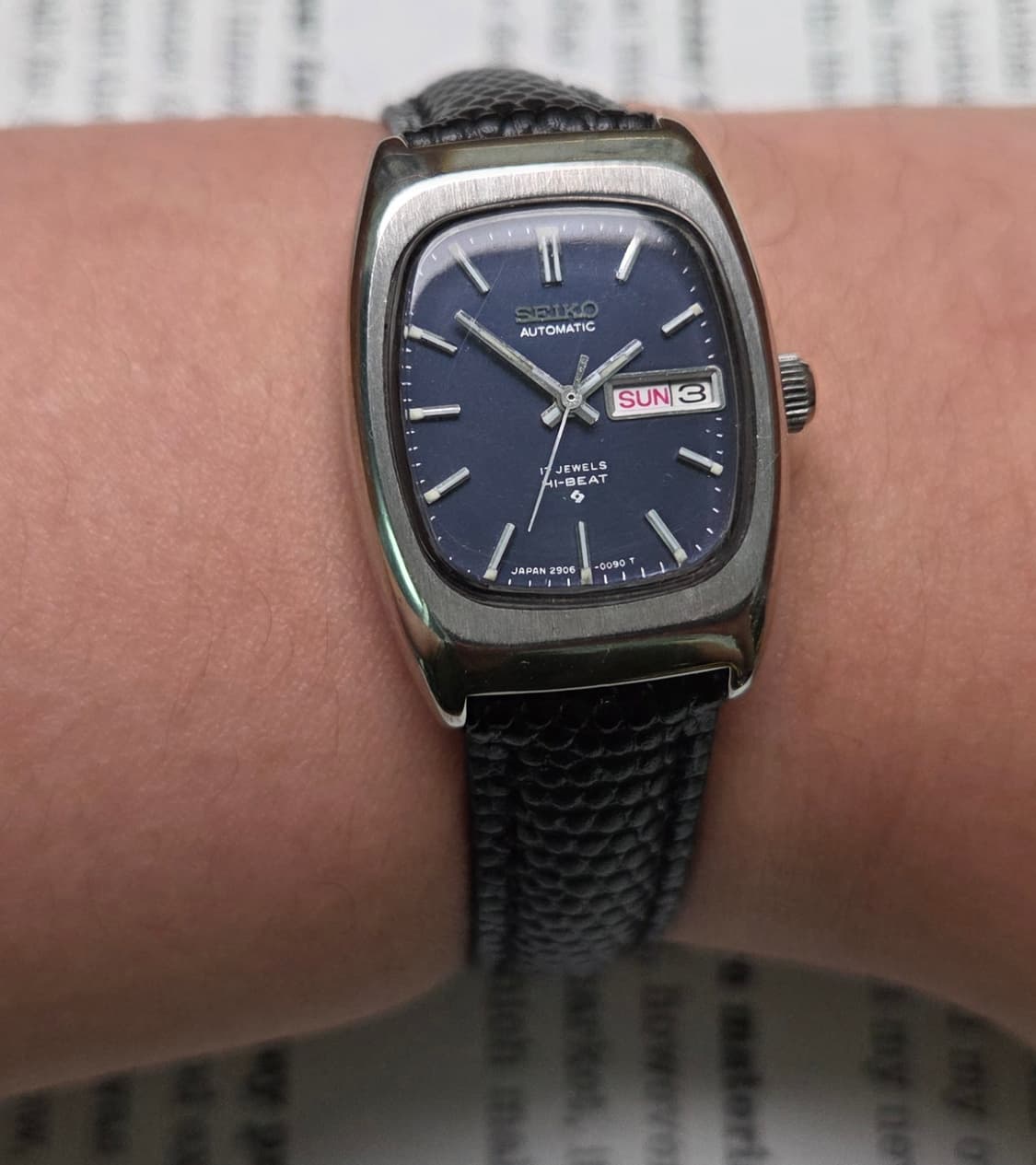 레어] 빈티지 세이코 하이비트 오리지널 블루청판 데이데이트 여성용 
 상품이미지8