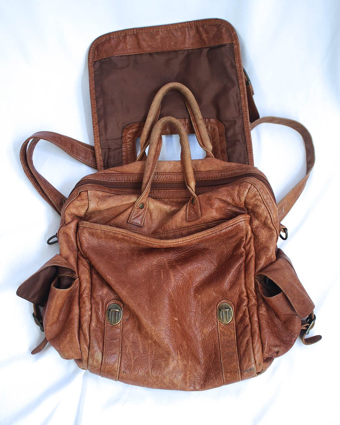 Reddish-brown leather 3way back 상품이미지1