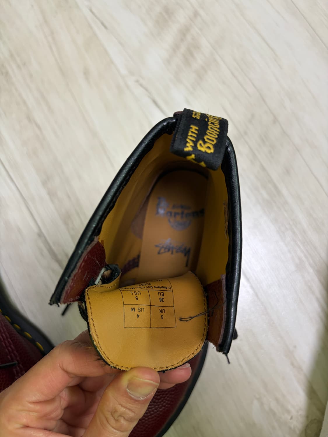 [220-225] 닥터마틴x 스투시 1460 체리 레드 부츠 상품이미지4