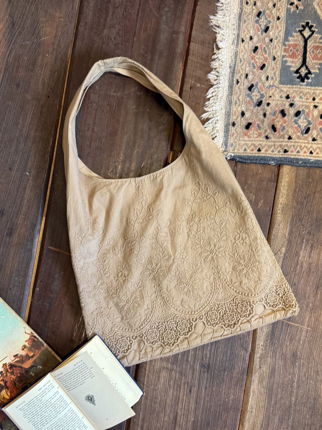 Crochet Embroidered Linen Bag 0089 상품이미지5