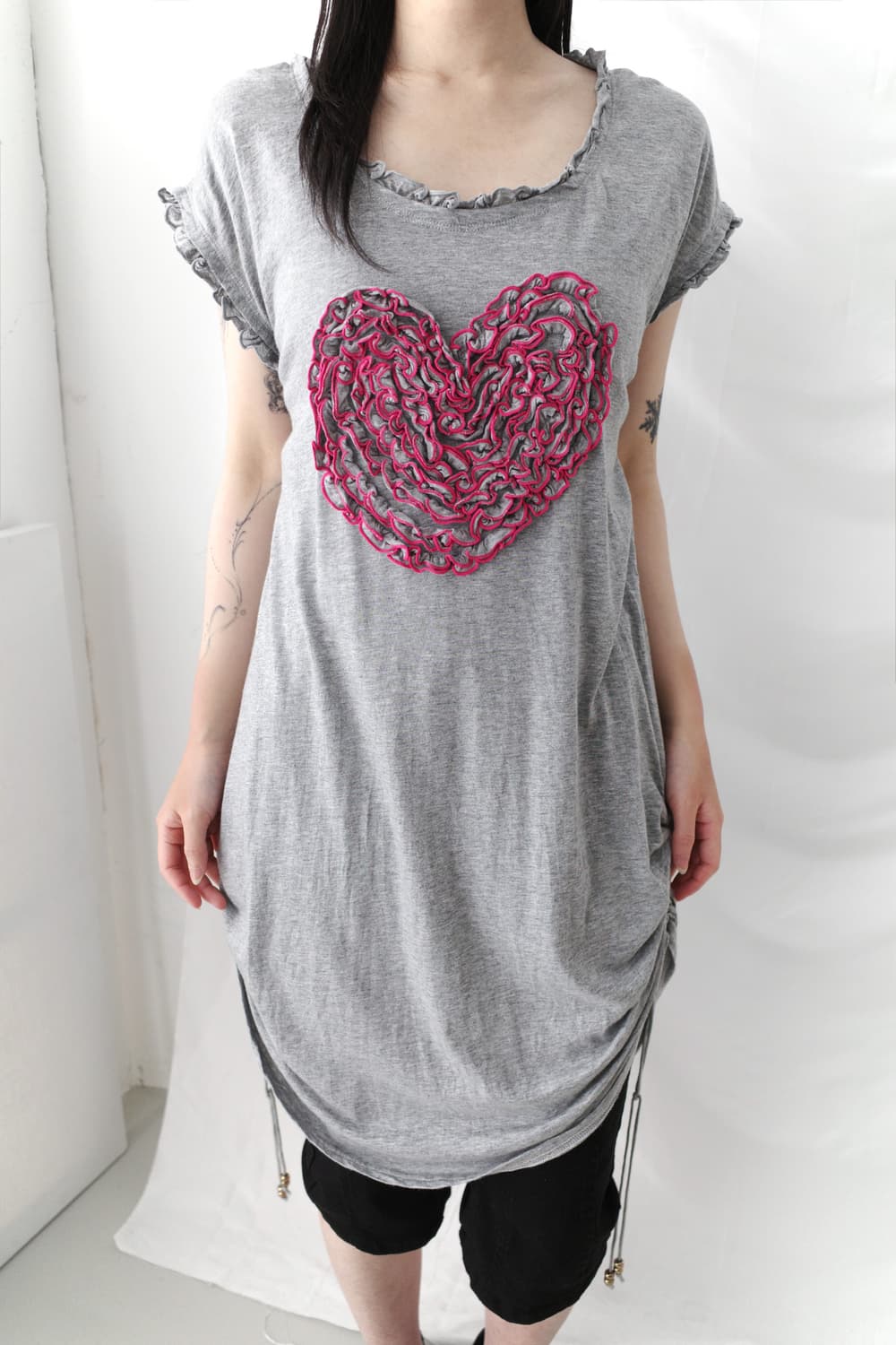 heart frill shirring one-piece 상품이미지6