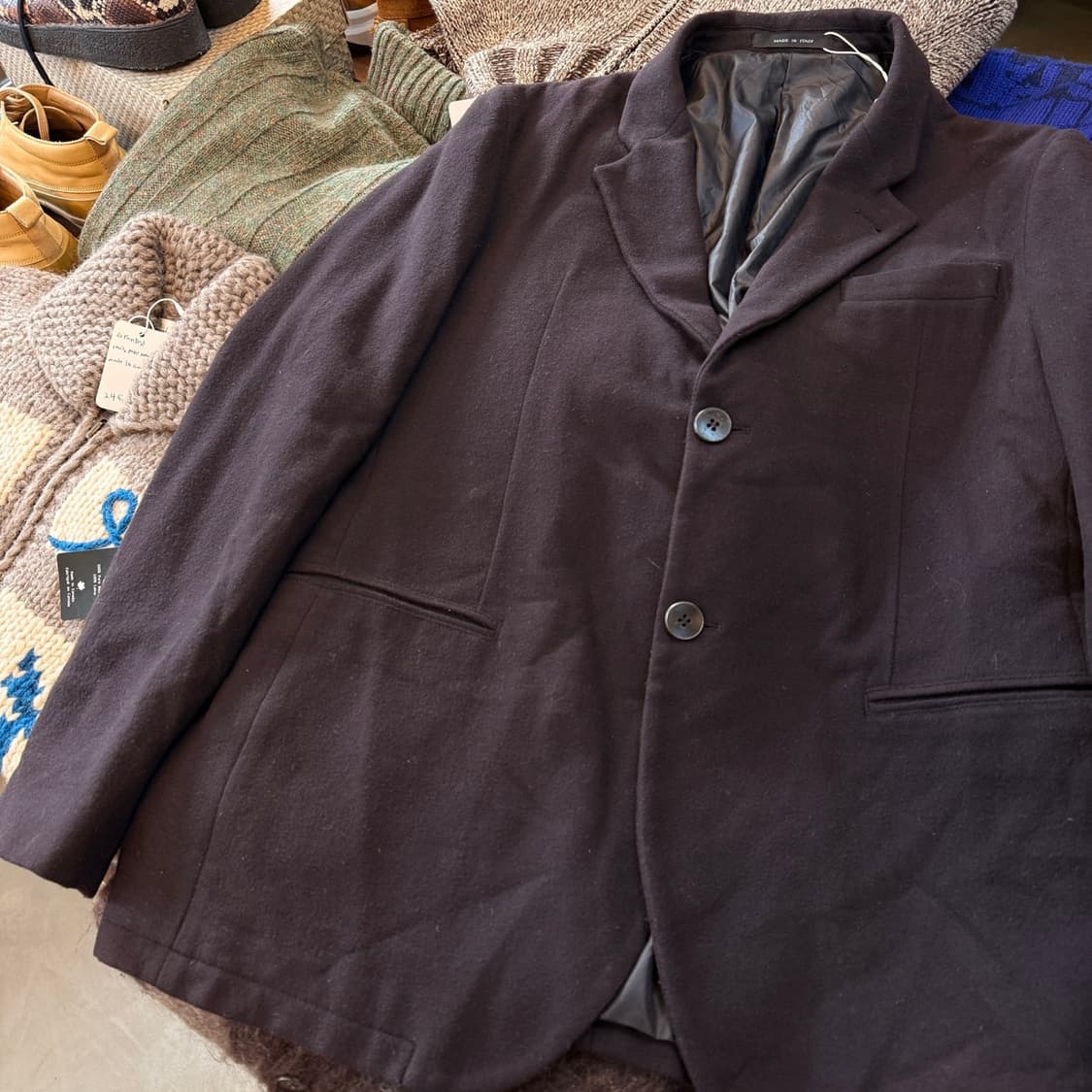 엠포리오 아르마니 드레이프 퍼플 버건디 테크노랑니 블레이저 자켓 52 상품이미지2