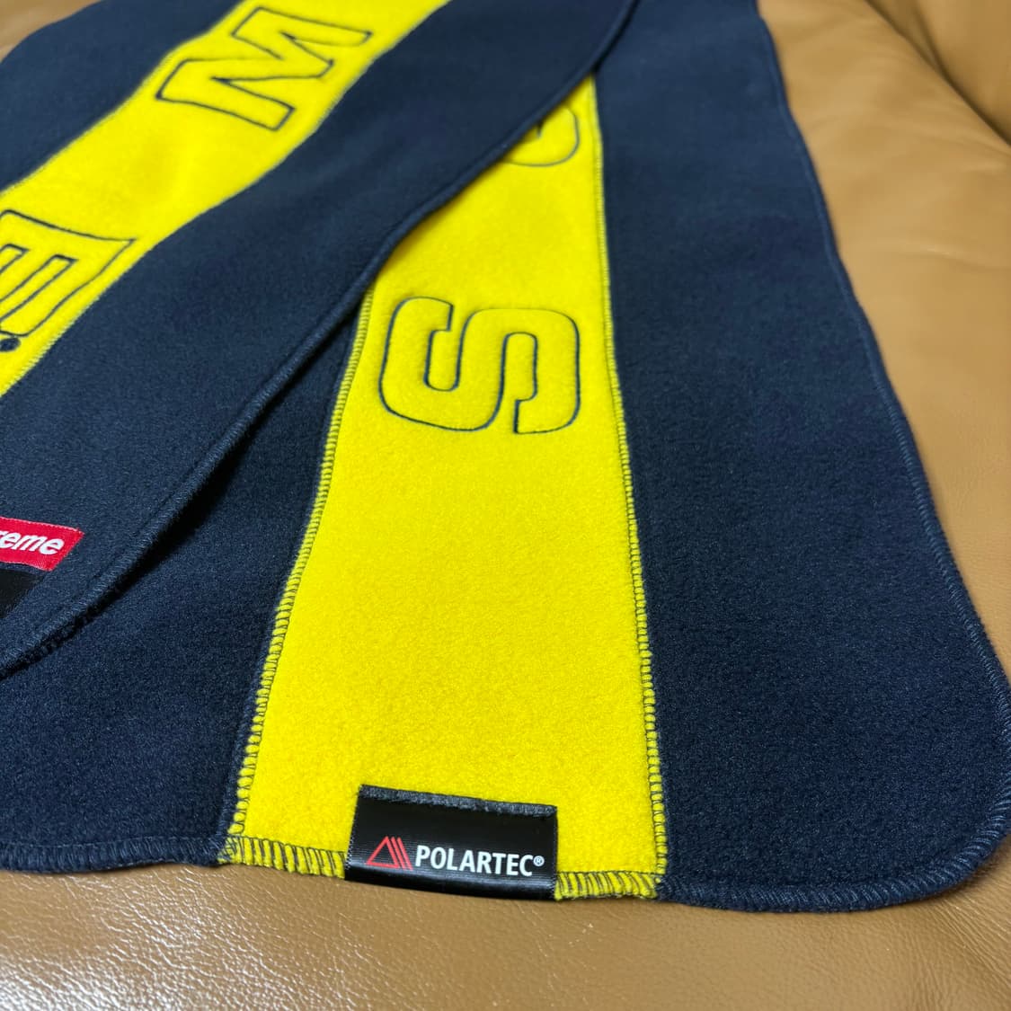 슈프림 머플러 목도리 투톤 네이비 옐로우 상품이미지8