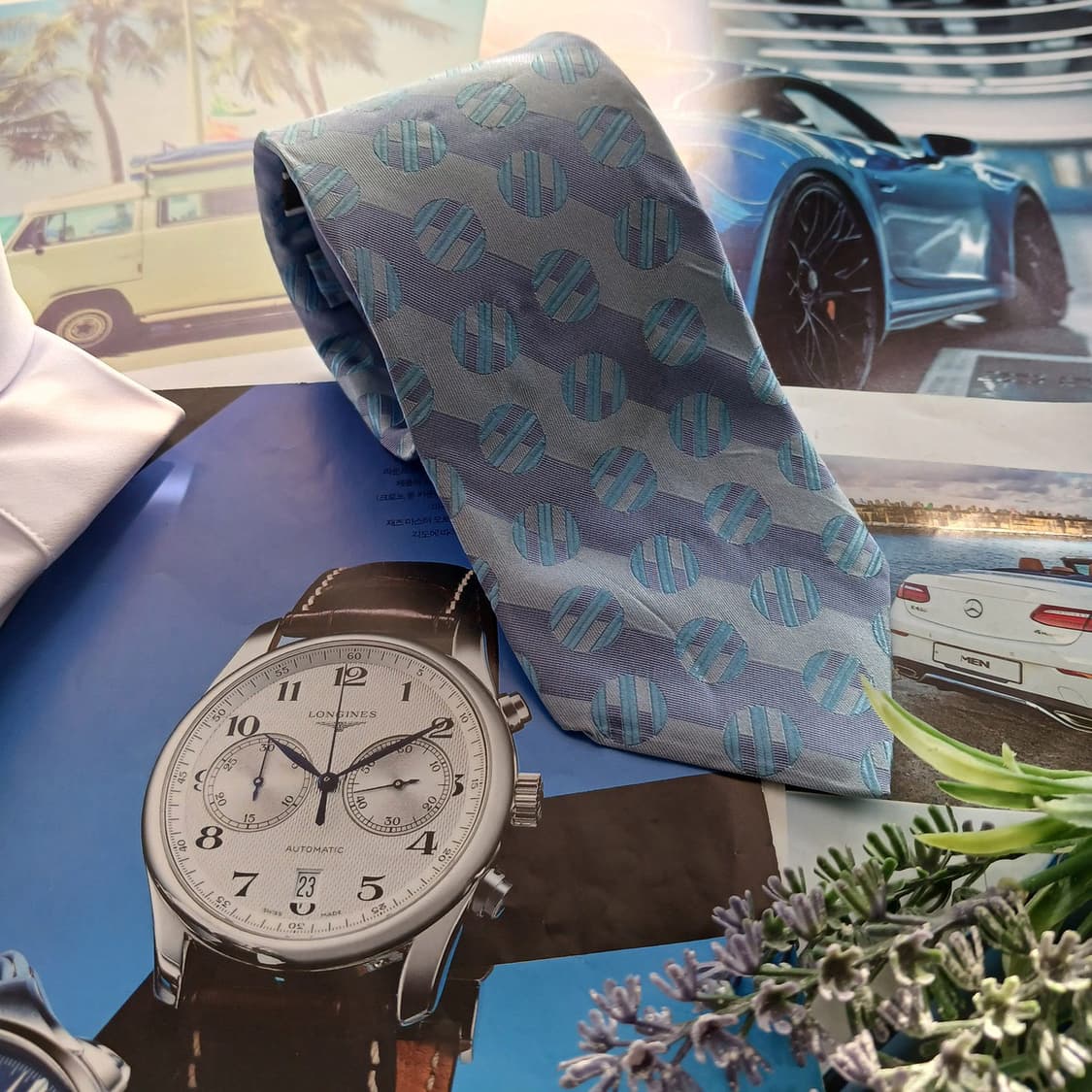 마이클코어스 실크 원형 패턴 넥타이 8.2cm A~B등급 A18482
 상품이미지2