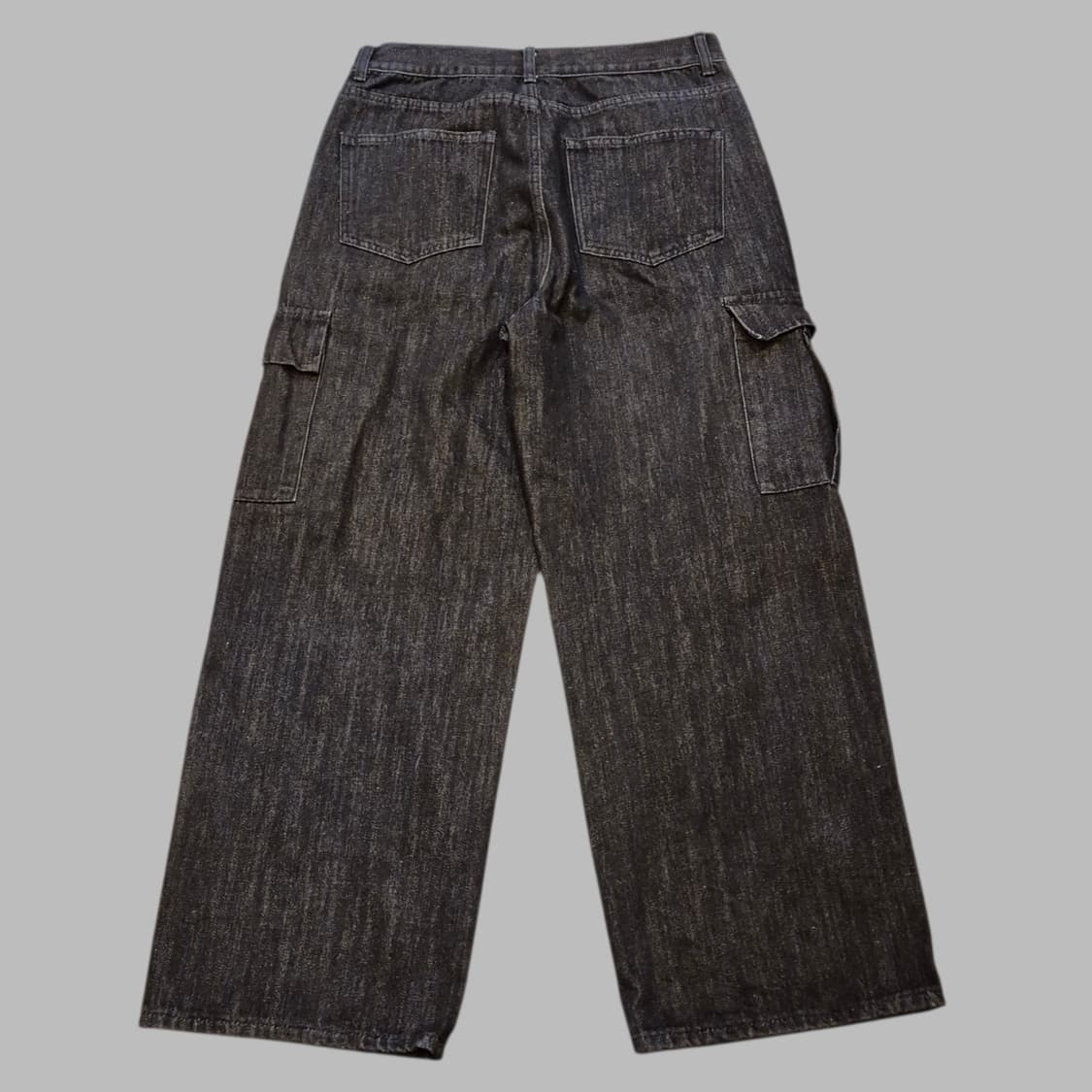 30인치 흑청 와이드핏 카고데님팬츠  상품이미지2