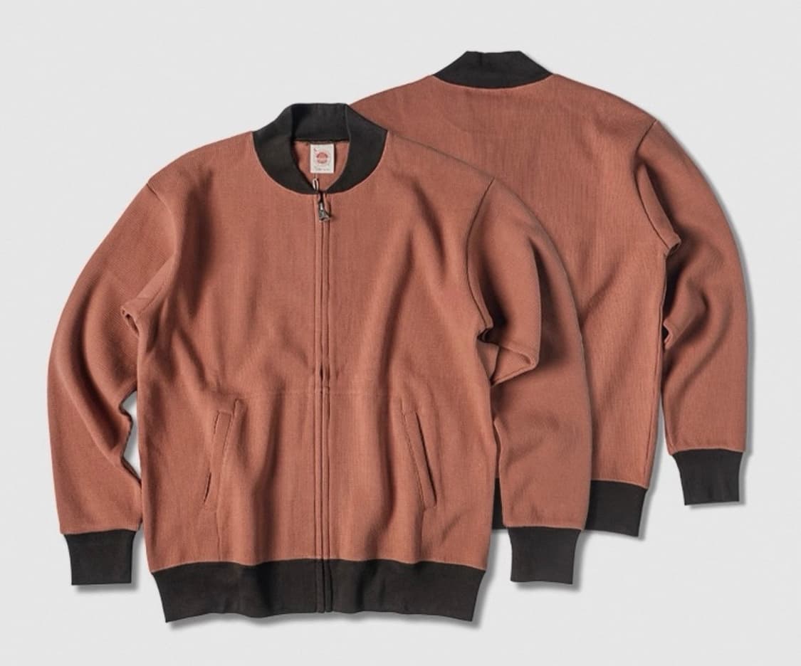 브론슨 논스탁 와플 오픈 집업 스웨터 (오렌지) - M 상품이미지2