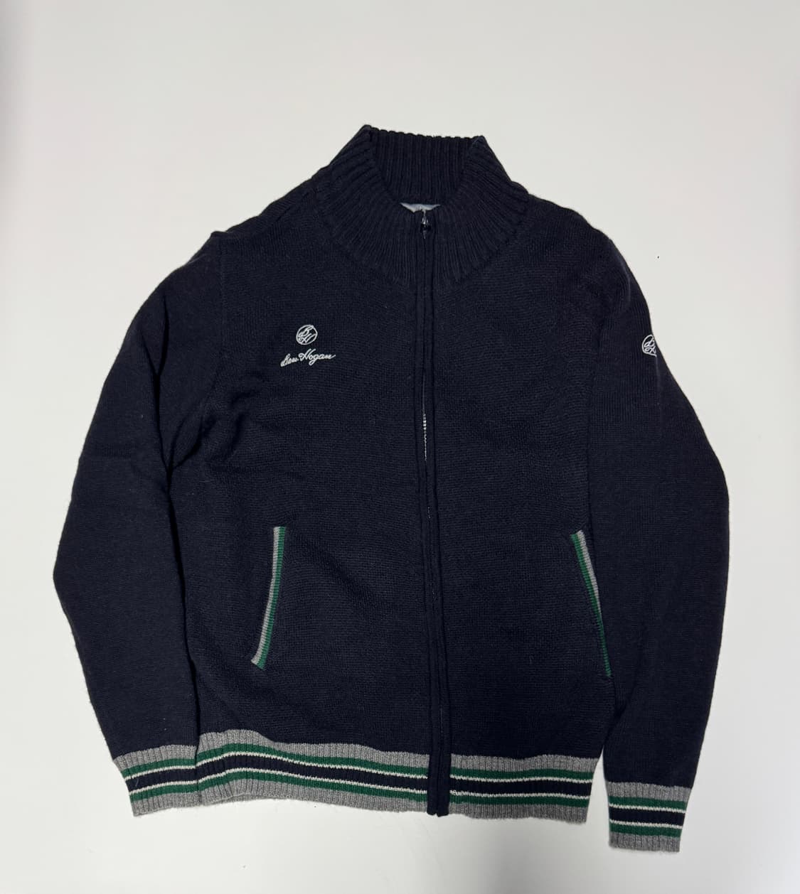 Ben Hogan 벤호건 방풍 울 니트 집업 네이비 상품이미지1