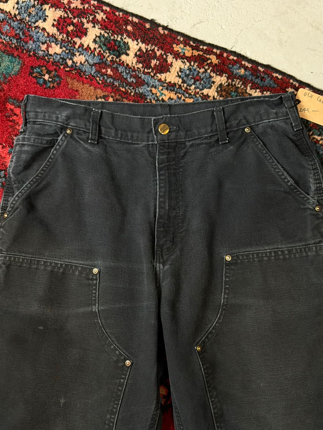 OG 칼하트 B136 더블니 팬츠 칼하트 썩블니 블랙 상품이미지5