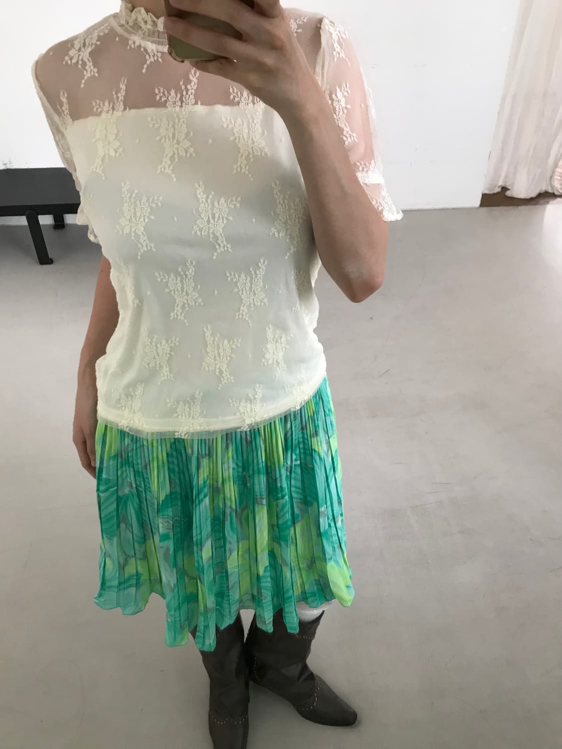  vintage ivory lace top 상품이미지4