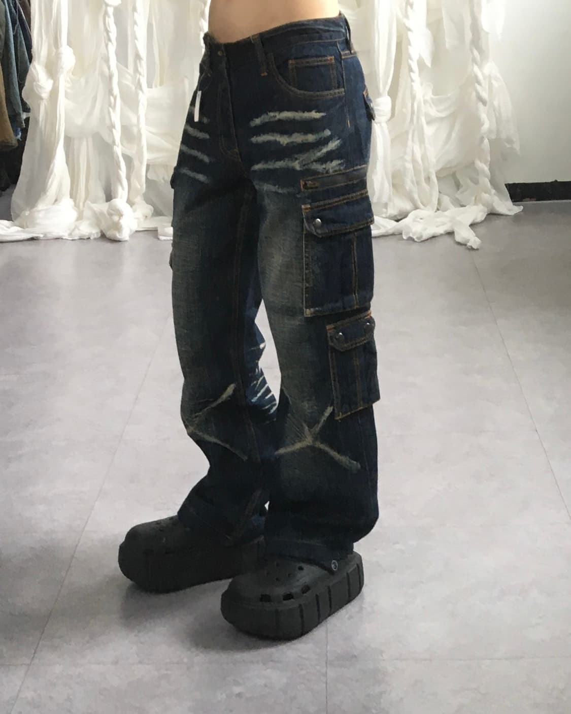 Multi pocket denim pants 상품이미지1