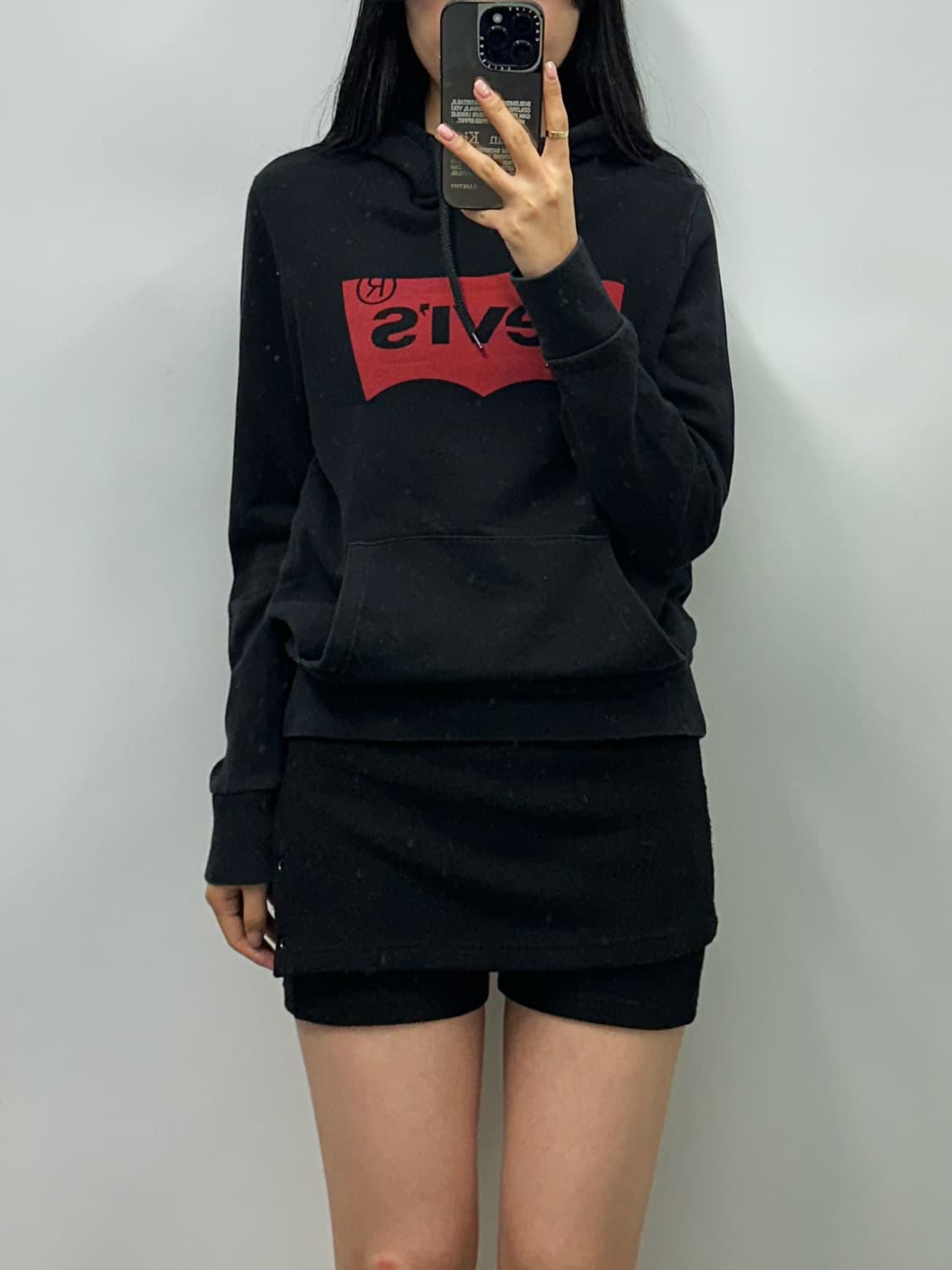 리바이스 박스로고 블랙 후드티 상품이미지1