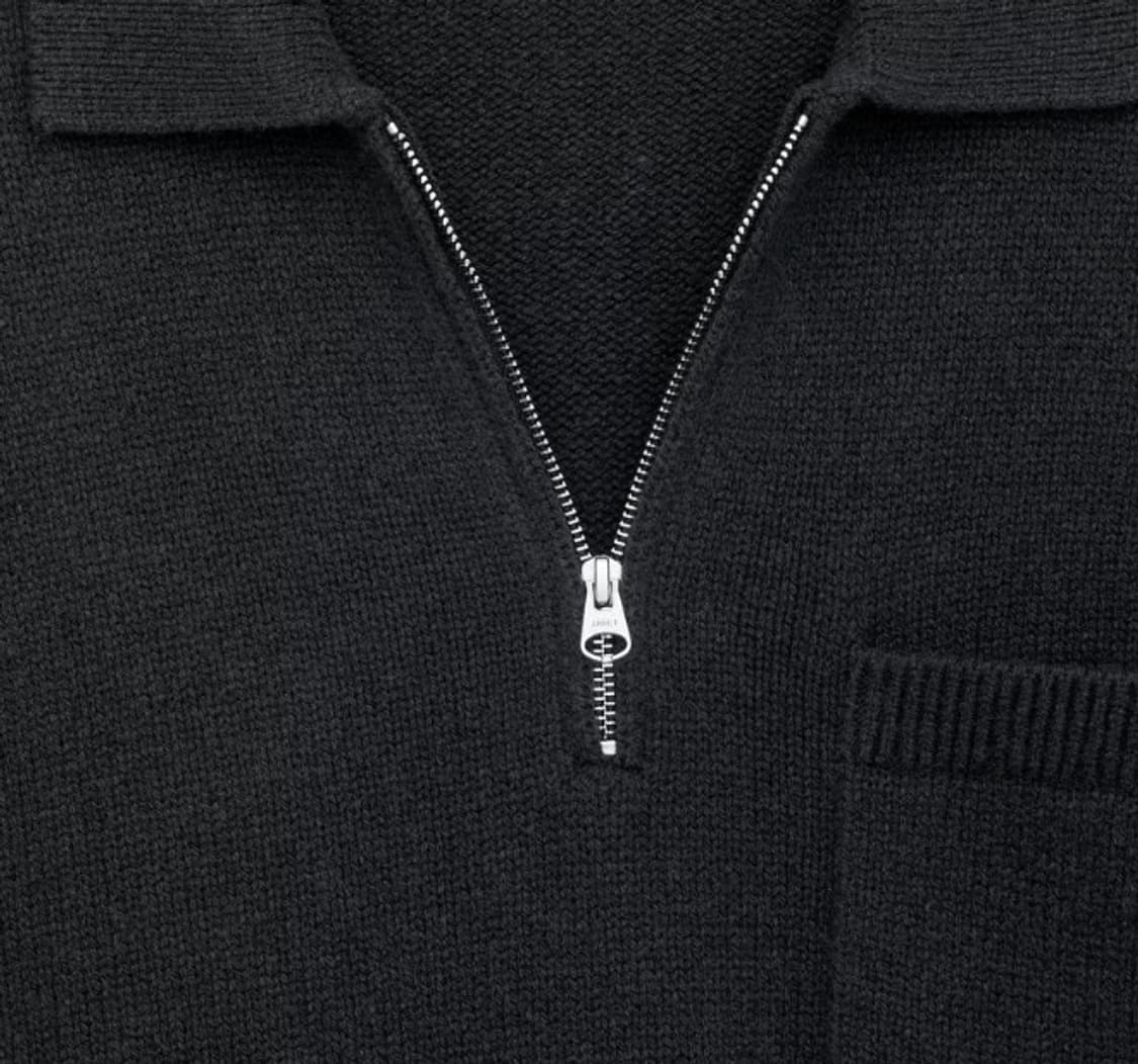 ARKET 아르켓 울 지퍼 폴로 셔츠 네이비 / L 상품이미지6