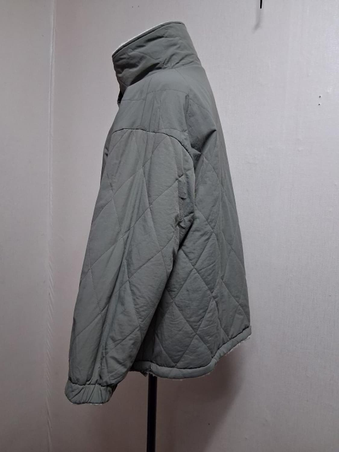 일본빈티지 GRL 화이트뽀글이 카키누빔 뽀글이 양면쟈켓 오버 핏 88크기 상품이미지3