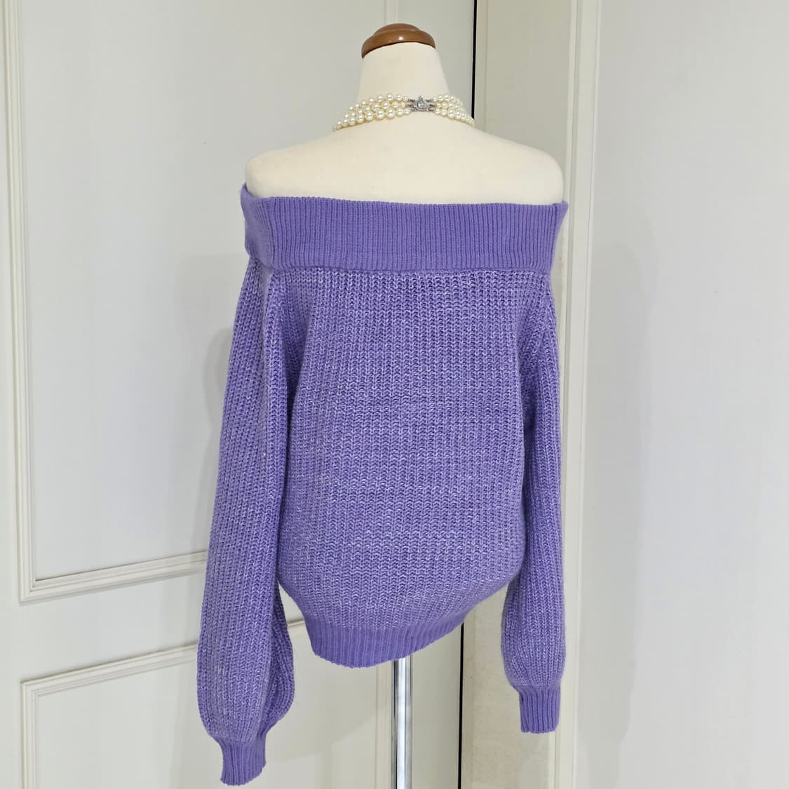 EGOIST 일본빈티지)퍼플 오프숄더 오네갸루st 로맨틱 모리걸니트스웨터 상품이미지2