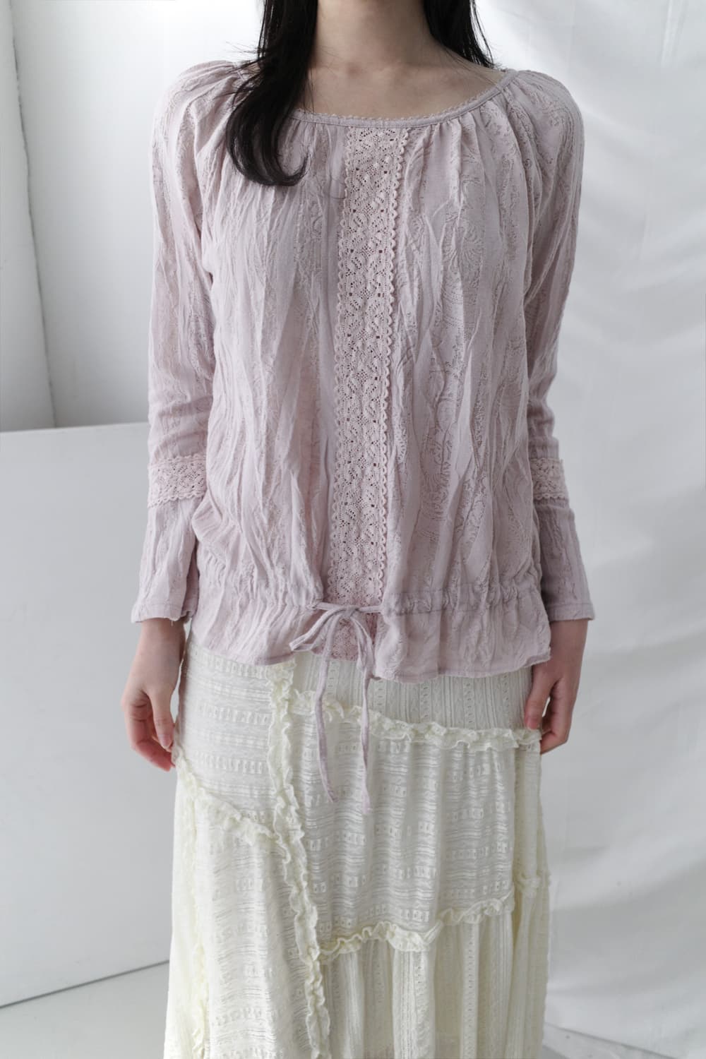 lace string blouse 상품이미지5