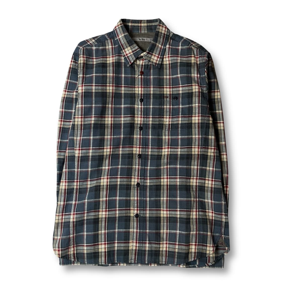 시리즈 네이비 레드 체크 패턴 긴팔 셔츠 105 상품이미지1