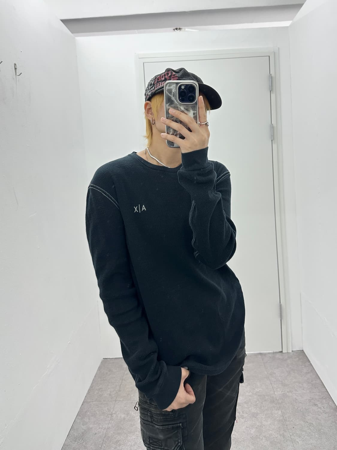 Armani Exchange waffle knit sleeve 상품이미지2