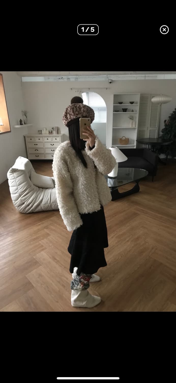 아이보리 에코퍼 자켓 상품이미지1