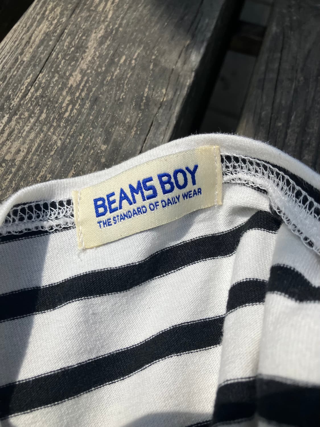 BEAMS BOY 옐로우 패치 스트라이프 긴팔 티셔츠 M 상품이미지6