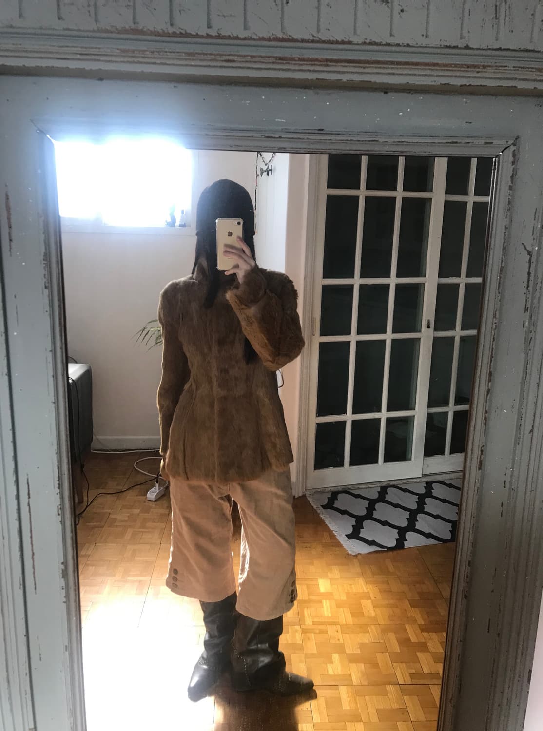 vintage leather fur jacket 상품이미지1