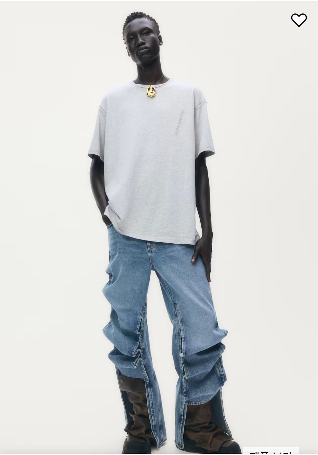 [새상품] H&M 글렌마틴스 티셔츠 그레이 L 상품이미지3