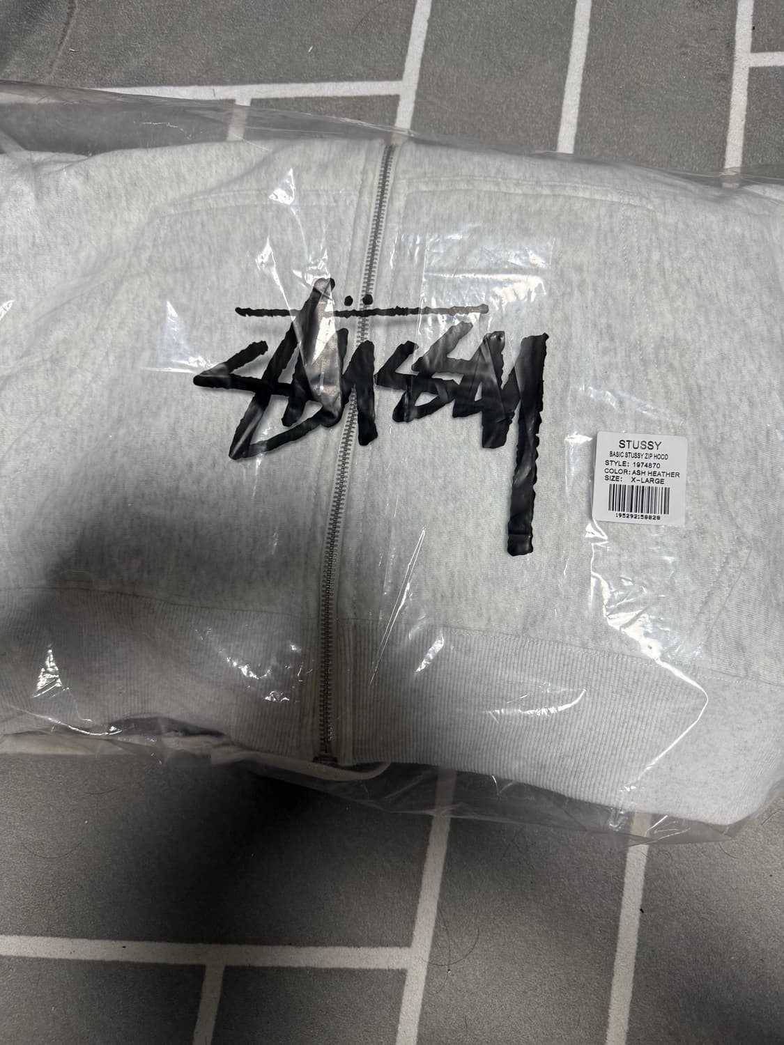 [XL] 스투시 후드집업 그레이 애쉬헤더  상품이미지1