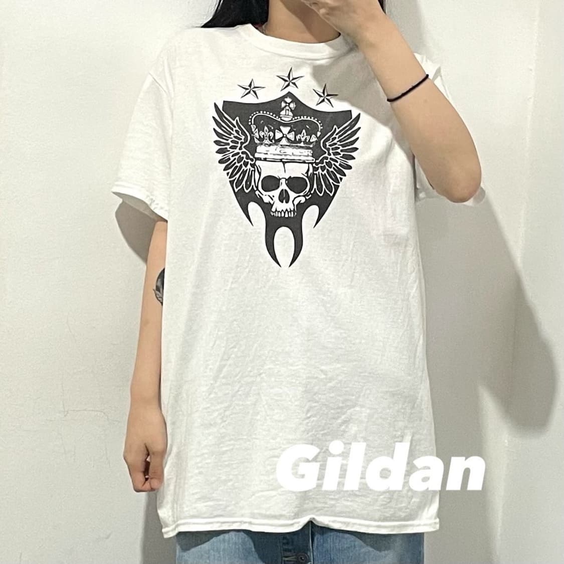 길단 펑크 스컬 반팔티 상품이미지1